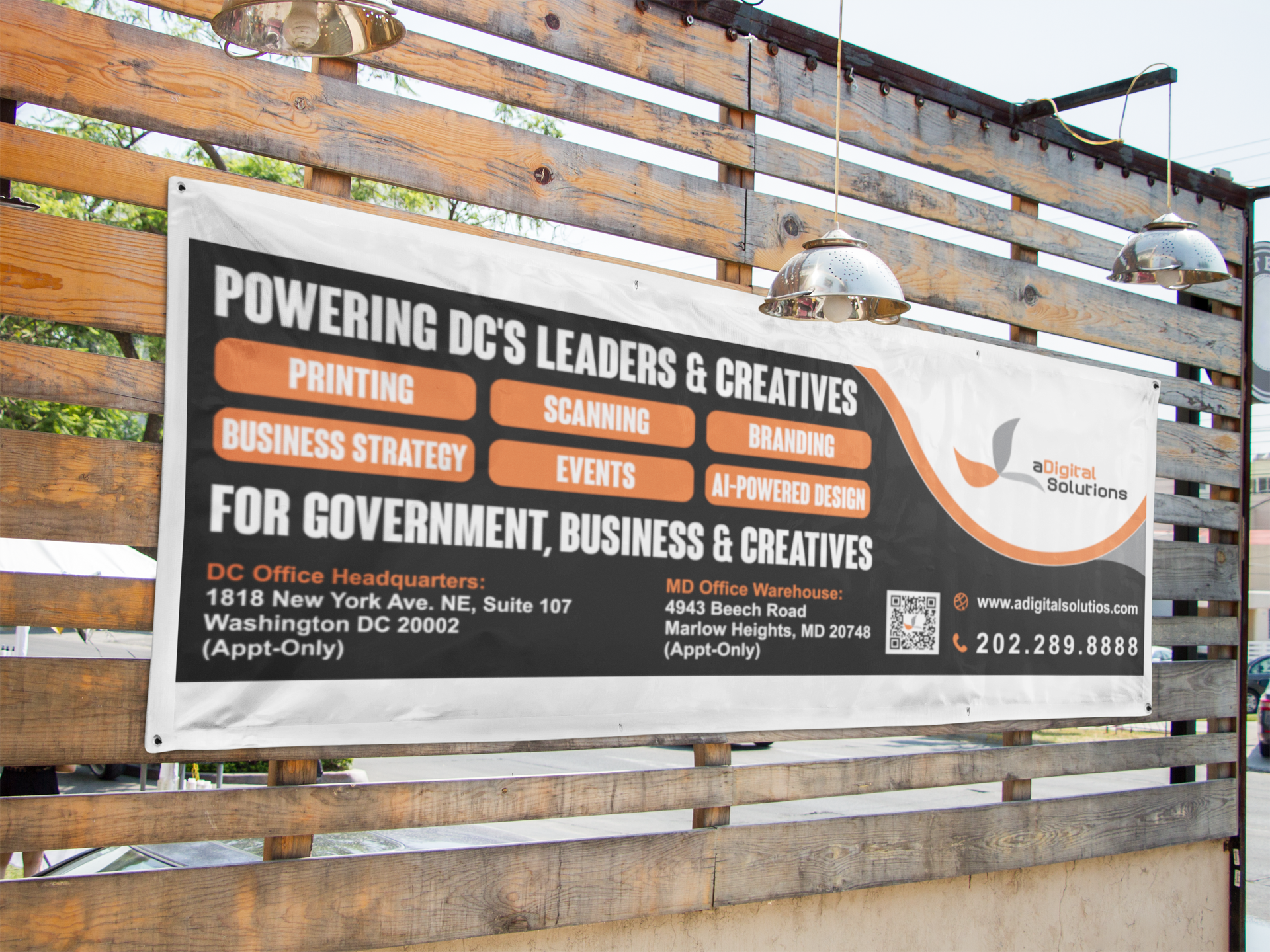 Large banner and rigid sign displays