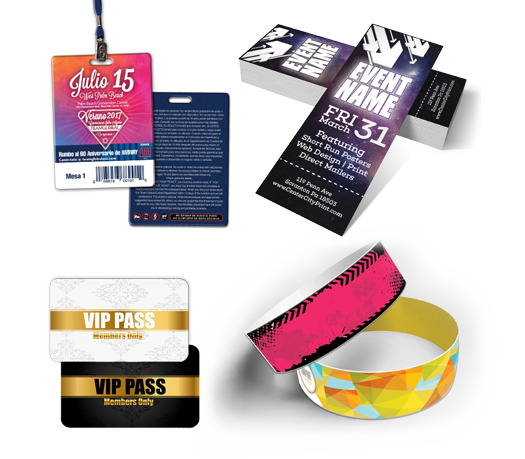 Crowd control products, with secure wristbands, vip passes, and more.