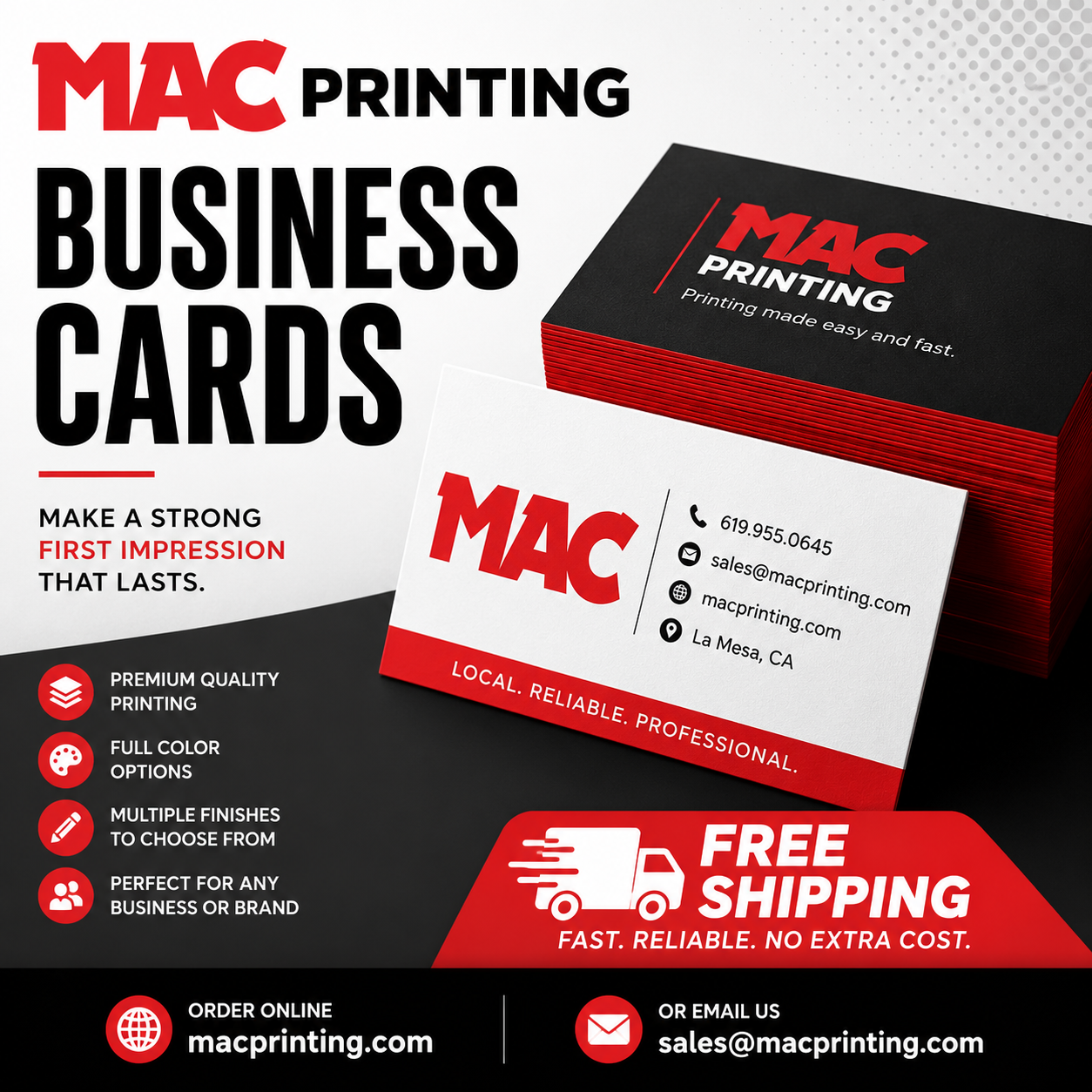 Business Cards - Professional custom business cards printed in La Mesa, CA