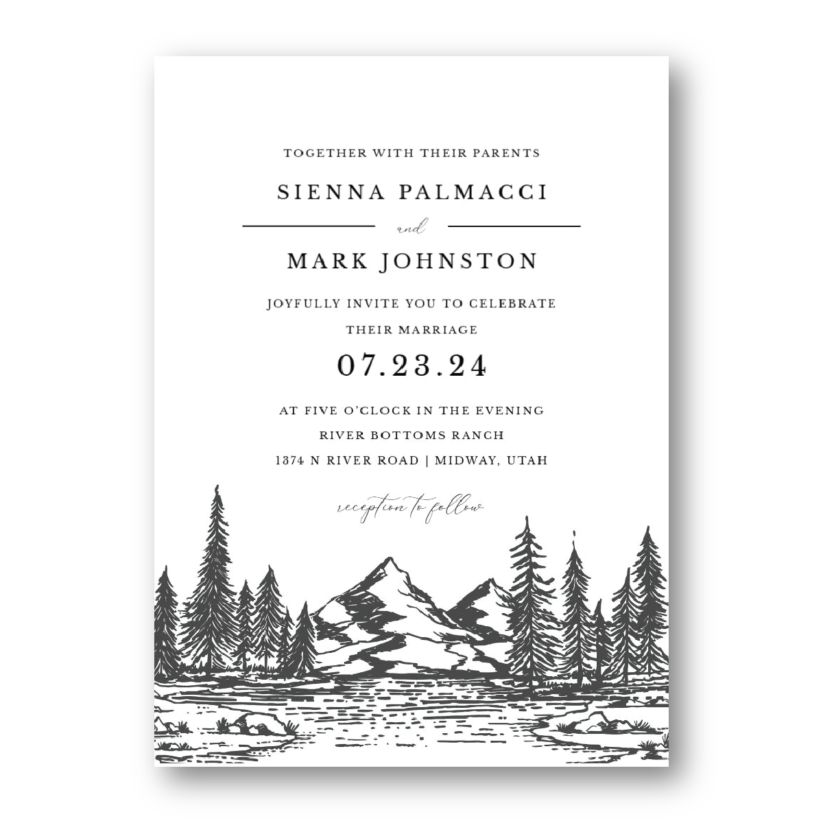 Rustic and nature wedding invitations