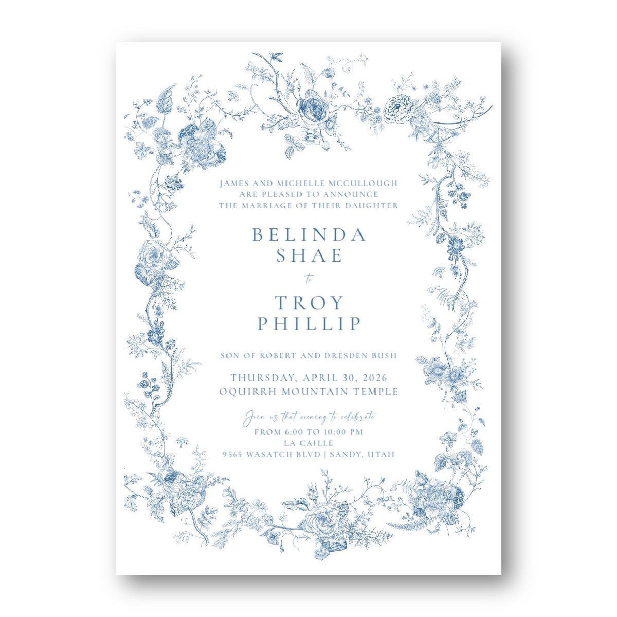 Floral wedding invitations