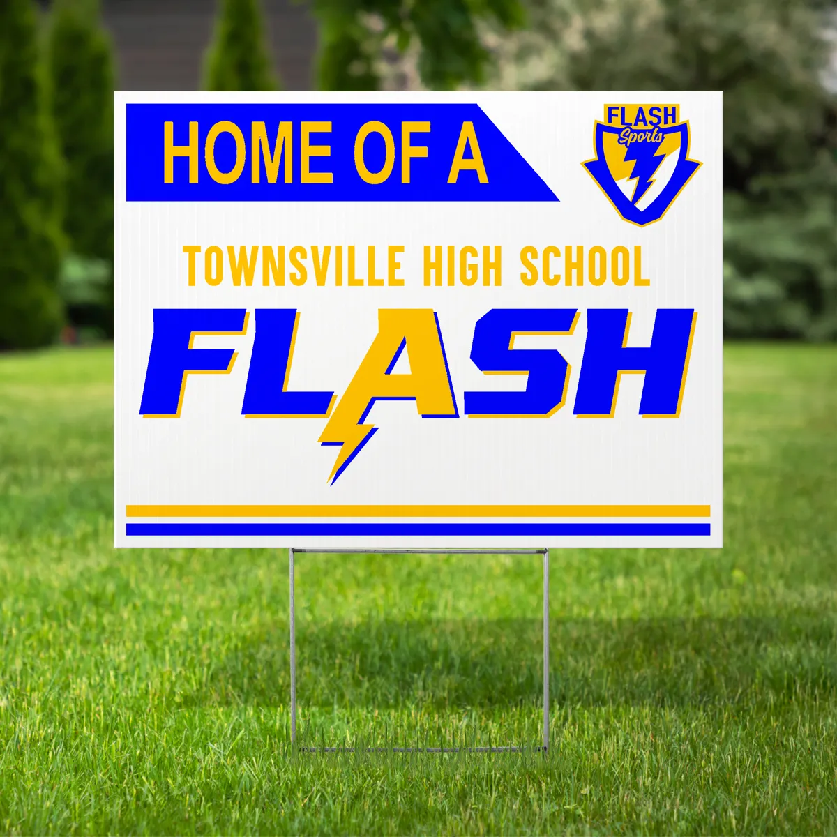 4mm Coroplast yard signs displayed on a lawn