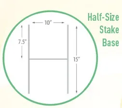 Half-size stake base dimensions diagram